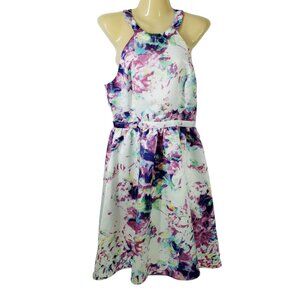 Parker Watercolor Floral Halter‎ Open Back Dress Size 6